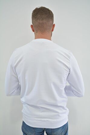 Zidan 509 0 Yaka Warriors Baskılı Erkek Sweatshirt