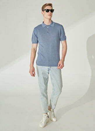 Mr. Mood Polo Yaka Mavi Erkek T-Shirt Mr Compaorta