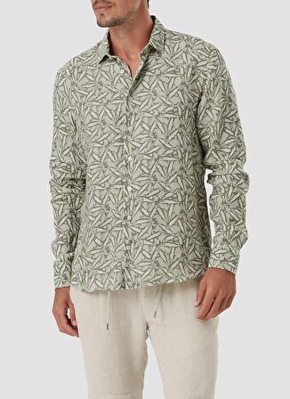 Mr. Mood Standart Düğmeli Yaka Açık Yeşil Erkek Gömlek Mr Mood Special Edition