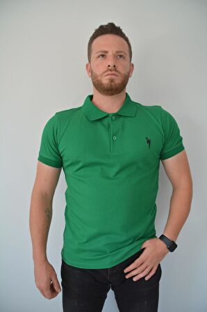 Royyen 3163 Baskılı Büyük Beden Polo Yaka Erkek Tişört