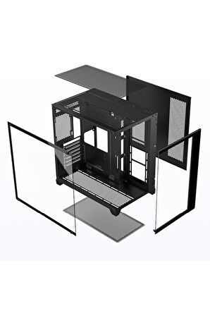 Gaming Boş Kasa Temperli Cam Şeffaf 42x28cm Bilgisayar Kasası 425x280x420mm 