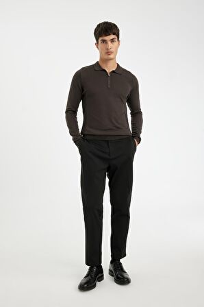 DeFacto Standart Fit Polo Yaka Kazak D0621AX24AUBN497