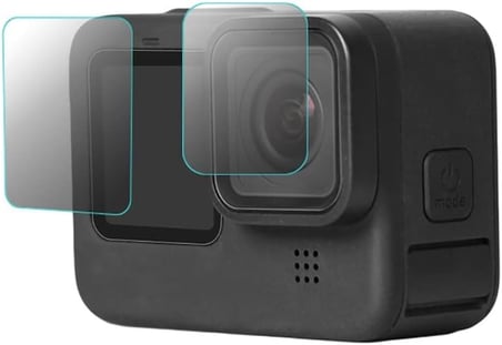 Hero 9 Temperli Cam Ekran Koruyucu, GoPro Hero 9, 10, 11, 12 Black ile Uyumlu