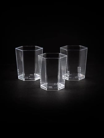 Plastik Kristal Altıgen Kap 50cc - 50 Adet (1 Paket)