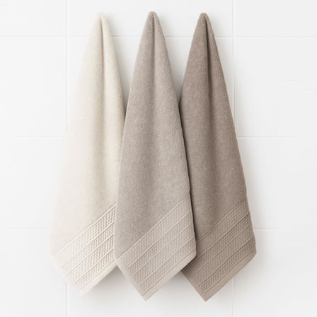 Softure 3’lü El Yüz ve saç Havlusu, Günlük Kullanım, 50x90 cm, Yumuşak, Dayanıklı, Hızlı Kuruyan, Ev Banyosu, Otel, Spa, Salon, Yoga, Seyahat için kullanıma uygun (Bej Set)