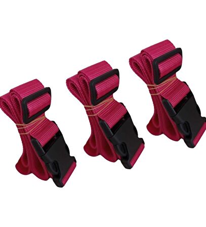 Pembe Renk Valiz Bavul Emniyet Kemeri 3 Adet En 4cm