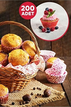 ARVALE 200'lü Muffin Browni Cupcake Kağıdı Kek Kalıbı Desenli (2 Paket)