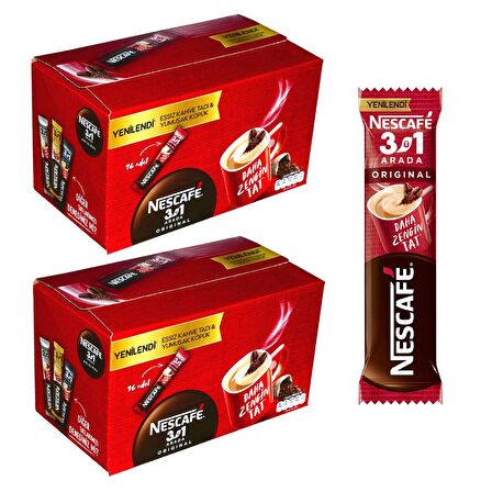 Nescafe 3 ü 1 Arada Original 17,5 gr 96 lı x 2 Kutu (192 Adet)