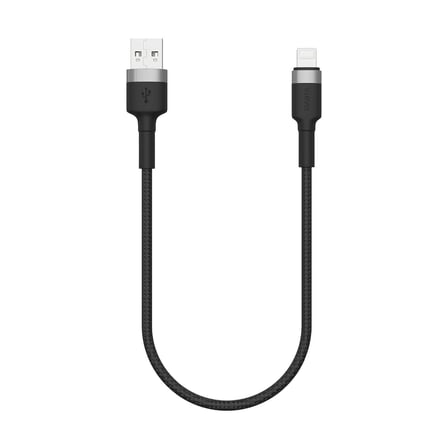 XCC8699 X-SharkMini USB-A to Lightning Hızlı Şarj ve Data Kablosu 30cm 3A 27W QC 3.0 PD Destekli 480 Mbps Veri Aktarım Örgü Hasır Alüminyum Uç Dayanıklı Kısa Şarj Kablosu | XCC8699