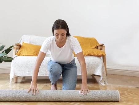 Pencereli Halı Hurcu Gri Çizgili – Fermuarlı Toz Geçirmez Organizer Hurç, Büyük Kapasiteli Saklama Torbası (1 Adet) (4M² 38x170 Cm)
