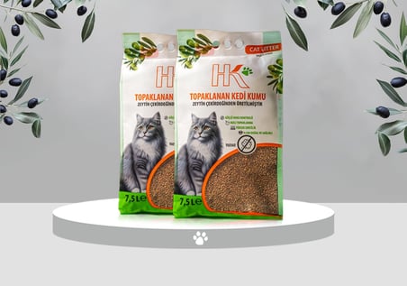 Zeytin Çekirdeğinden Üretilen Aktif Karbonlu%100 Doğal Kedi Kumu 7.5Lx2