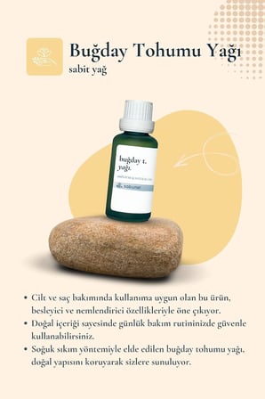 Buğday Tohumu Yağı 30 ml - Cilt ve Saç Uçları İçin Yoğun Yumuşaklık