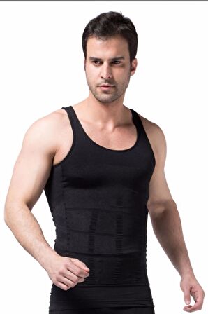 Erkek Toparlayıcı Ve Ince Gösteren Korse Atlet Siyah Ve Beyaz 2 Li Paket