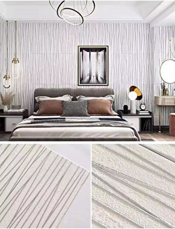 70x70cm 1 Adet Silinebilir Yapışkanlı Modern Su Yolu Desenli Salon Mutfak Duvar Kağıdı Paneli NW151
