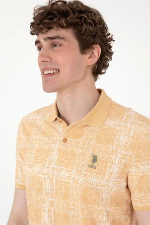 u.s. polo assn. erkek regular fit polo yaka desenli %100 pamuk t-shirt 2103243