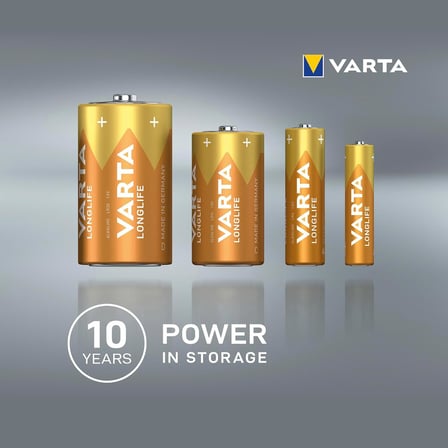 VARTA Longlife AAA Alkalin İnce Pil, LR03, 1,5 V, 12'li Paket