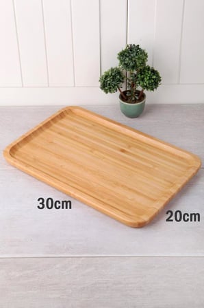 Bambu Lüx Dikdörtgen Büyük Servis-Sunum Tabağı 30x20x1,8cm