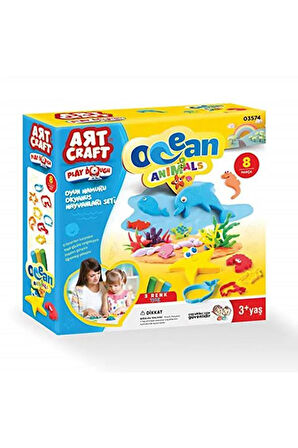 03574 ART CRAFT OCEAN ANIMALS 8 PARÇA OYUN HAMURU