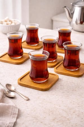 6’lı Kare Bambu Bardak Altlığı Seti 10 cm– Kaymaz, Dayanıklı, Şık Tasarım, Sunumluk