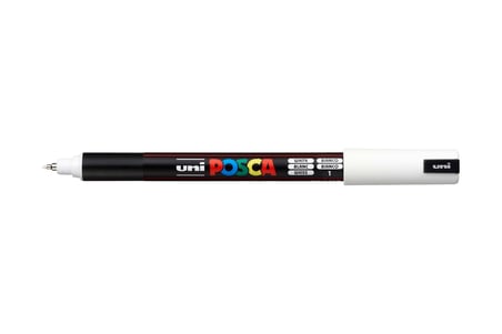 PC-1MR Uni Beyaz Boya Marker Kalemler Ultra İnce 0,7 mm Kalibre Uç Ucu Her Yüzeye Yazılır Kumaş Cam Taş Metal Ahşap Plastik
