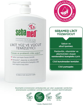 Sebamed Hassas Ciltler İçin Pentavitin İçerikli Nemlendirici Etkili Yüz ve Vücut Temizleme Jeli 1000 ml