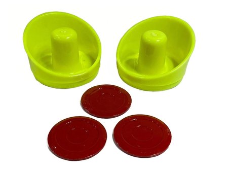 Arcade 2 Adet Yeşil Renk Air Hockey Masası Tokaç 3 Adet Kırmızı Renk Havalı Hokey Masası Disk Topu 