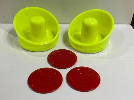 Arcade 2 Adet Yeşil Renk Air Hockey Masası Tokaç 3 Adet Kırmızı Renk Havalı Hokey Masası Disk Topu 