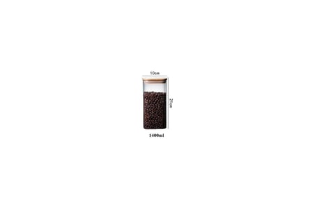 1400ml Sızdırmaz Vakumlu Bambu Kapaklı Borosilikat Cam Kavanoz – Hava Geçirmez &amp; Dayanıklı Gıda Saklama Kabı (10cm x 21cm)