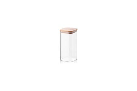 1400ml Sızdırmaz Vakumlu Bambu Kapaklı Borosilikat Cam Kavanoz – Hava Geçirmez &amp; Dayanıklı Gıda Saklama Kabı (10cm x 21cm)