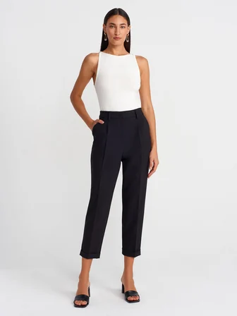 Halter Yaka Top-Toz Ekru