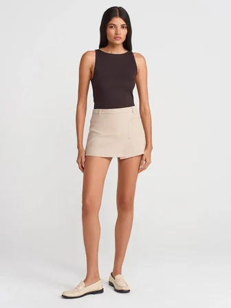 Halter Yaka Top-Toz Acı Kahve