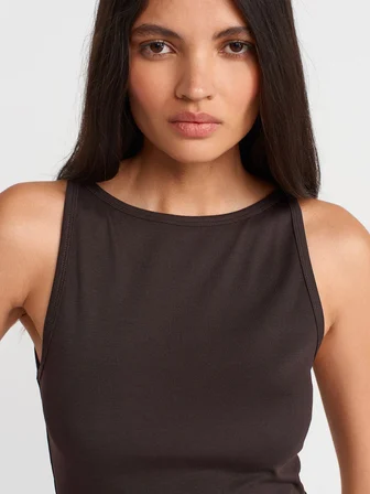 Halter Yaka Top-Toz Acı Kahve