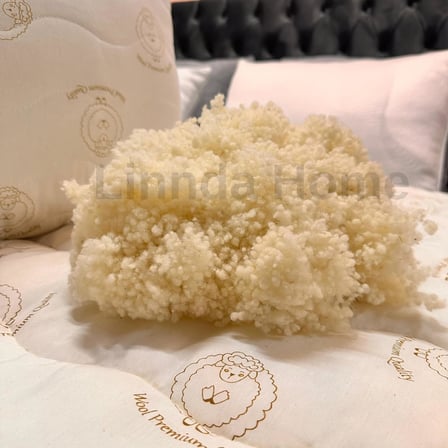 Kapitoneli%100 Merinos Boncuk Yün Yastık Seti 2 Adet