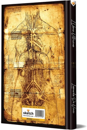 Vitruvius Da Vinci Tasarımlı Çizgili Not Defteri – 13x21 Cm Sert Kapak 192 Sayfa