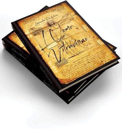 Vitruvius Da Vinci Tasarımlı Çizgili Not Defteri – 13x21 Cm Sert Kapak 192 Sayfa