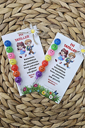 🎁 "İyi Tatiller! ✨ Kaleminiz Küçüldükçe Siz Büyüdünüz! 🖊️🎉 Öğretmenimize Özel İsim Yazılı Kalem 🎓 (5 ADET)