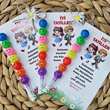 🎁 "İyi Tatiller! ✨ Kaleminiz Küçüldükçe Siz Büyüdünüz! 🖊️🎉 Öğretmenimize Özel İsim Yazılı Kalem 🎓 (10 ADET)