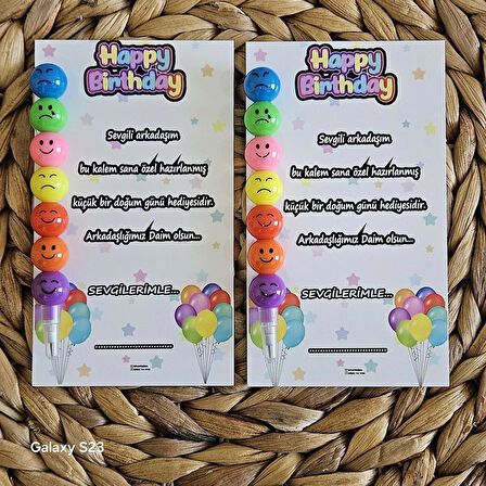 🎉 "Happy Birthday! 🎂 Özel İsim Yazılı Hediyelik Kurşun Kalem 🎁 Büyülü Bir Doğum Günü Hediyesi (5 ADET)