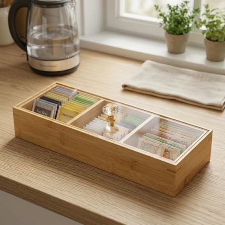 Bambu 3 Bölmeli Kristal Kapaklı Sunumluk, Kuru Meyve, Kuru Yemiş ve Drajeleriniz İçin 3 Bölmeli Dikdörtgen Sunum Tepsisi ve Tabağı 30cm*10cm*6,5cm