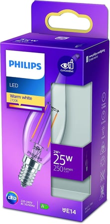 Philips LED classic 25W BA35 E14 WW CL Dim Edilmez Sarı Işık Filament Ampul