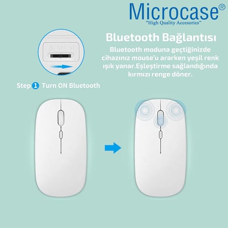 1600 DPI Şarj Edilebilir 2.4 GHz Çift Modlu Bluetooth Kablosuz Mouse - AL2675 Siyah