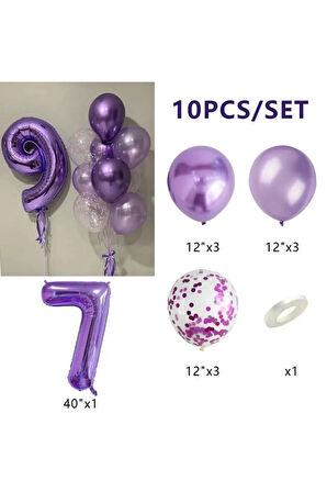MOR RAKAMLI YAŞ BALON SET