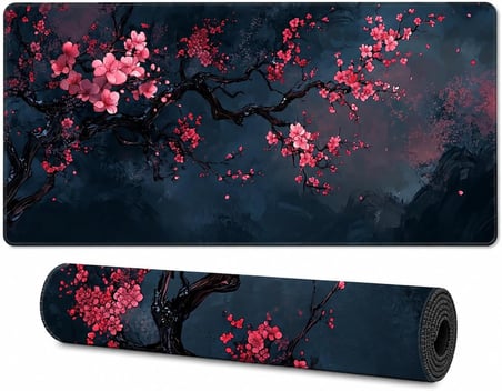 McStorey ZEN XXL Oyuncu Mouse Pad 90x40 cm 3mm Dikişli Kenar Kaymaz Taban Büyük Masaüstü Mouse Pad Gaming Mousepad Ofis ve Çalışma Masası Japon Temalı Sakura Koleksiyonu