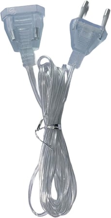 Şeffaf LED Işık Adaptör Kablo Fiş – 220V Priz Uyumlu Dekoratif Aydınlatmalar İçin (5 metre)