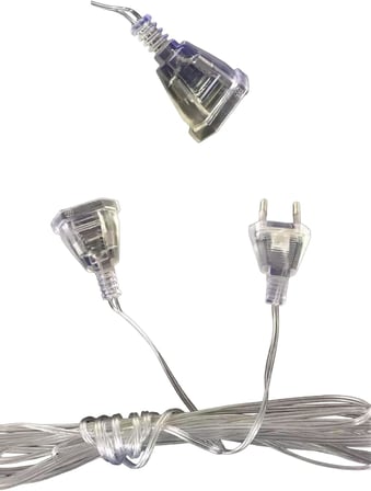 Şeffaf LED Işık Adaptör Kablo Fiş – 220V Priz Uyumlu Dekoratif Aydınlatmalar İçin (5 metre)