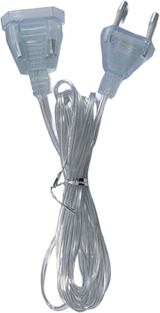 Şeffaf LED Işık Adaptör Kablo Fiş – 220V Priz Uyumlu Dekoratif Aydınlatmalar İçin (5 metre)