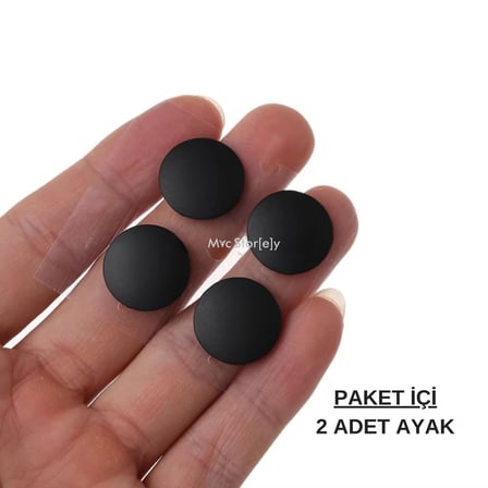 MacBook Alt Kapak Ayak Lastiği (Rubber Feet) Seti | MacBook Air 13 inç &amp; MacBook Pro 13 inç Uyumlu, Kaymaz Plastik Pabuç Yedek Ayaklar Siyah