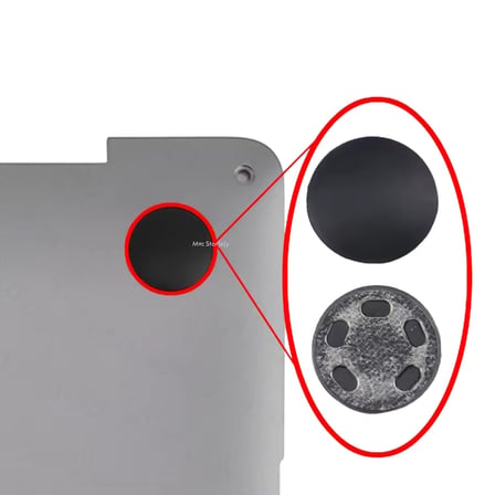 MacBook Alt Kapak Ayak Lastiği (Rubber Feet) Seti | MacBook Air 13 inç &amp; MacBook Pro 13 inç Uyumlu, Kaymaz Plastik Pabuç Yedek Ayaklar Siyah