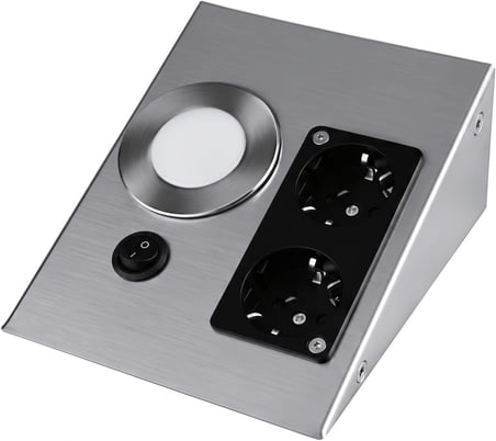 Amber LED 5W Çift Prizli Saten Tezgah Armatürü Cata CT-5109B - 6400K Beyaz