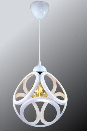 Tekli Modern Çember Küp Model Sarkıt Avize Beyaz Tek Ebat 3538-1Whtyuvküp